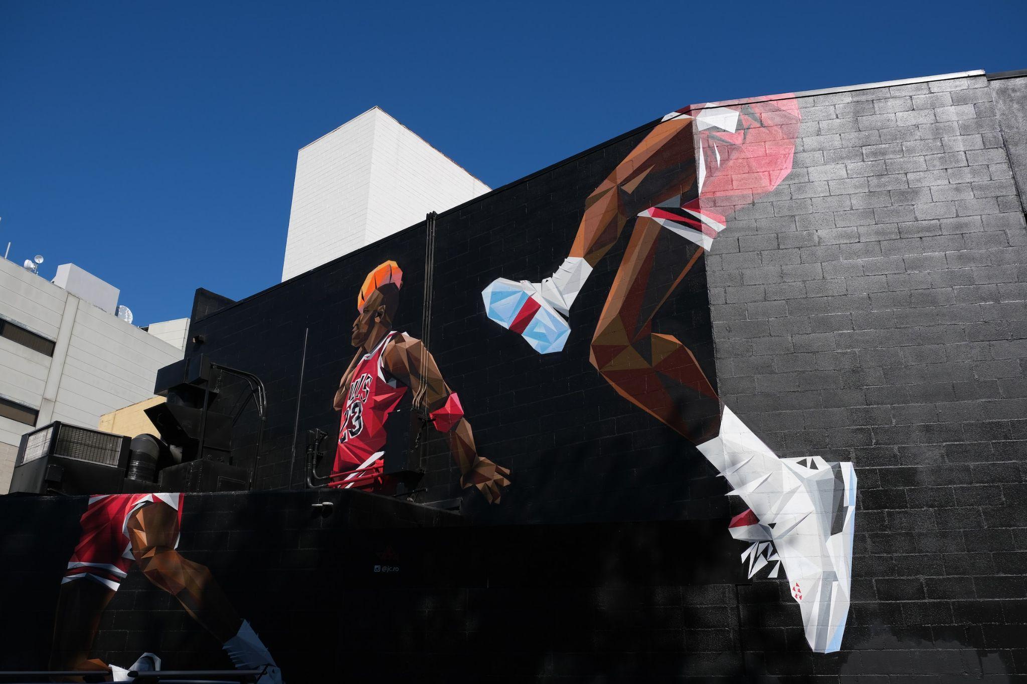 Portrait of Michael Jordan on a Wall
